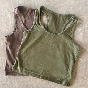 Set of Cropped Racer Back Tanks -Small